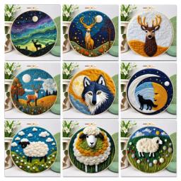 GATYZTORY-DIY Lã Pintura Bordado Kit, Creative Needle Felt Picture Kit, Animal Craft, Presente para mamãe e amigos - Image 1