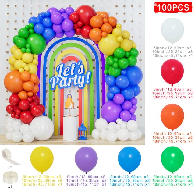 Arco-íris de Balões Decorativos para Casamentos e Festas de Aniversário, Ideal para Chuveiros de Bebê e Festas Infantis