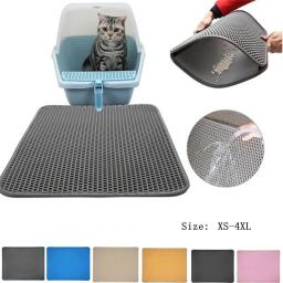 Impermeável dupla camada gato areia esteira, tapete dobrável pet, esteira de armazenamento de lixo, almofada do pé do vaso sanitário, almofadas de cama EVA - Image 1