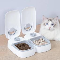 Alimentador automático para animais, Recipiente de alimento seco e molhado cão de grande capacidade, Tigela elétrica dupla para cães e gatos - Image 1