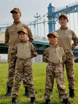 Meninos uniforme tático conjuntos de roupas de caça crianças airsoft camuflagem ternos caminhadas treinamento ao ar livre pai-filho - Image 2