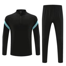 Conjunto esportivo americano para homens e crianças, fãs longos, jaqueta com meia zíper, camisa de treino, kit de futebol, tops e calças, menino e menina - Image 1