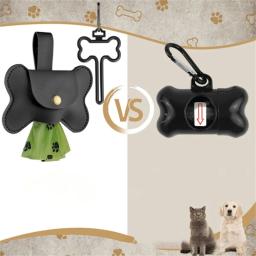 Dispensador saco cocô cachorro com clipe trela Suporte saco cocô para animais estimação Recipiente saco - Image 4