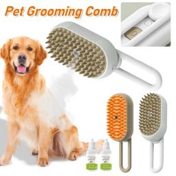 Pente elétrico do grooming do cão Spray de água do gato Pente de estimação do gatinho Depilação macia de silicone Escova de banho de gatos - Image 2