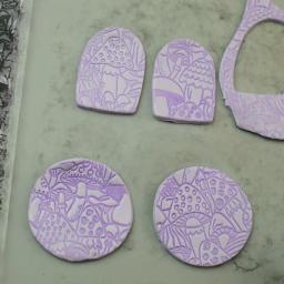 Folhas Polymer Clay Textura Selo, Gravar Template, Padrão Cogumelo bonito, Brinco cortador de argila, DIY Cerâmica Ferramentas, Art Hobby - Image 4