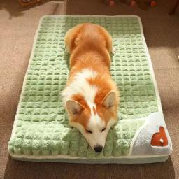 MADDEN-Camas removíveis laváveis para animais, tapete quente, sofá luxuoso para cães pequenos e médios, cama xadrez para gatos, sono fofo, inverno - Image 3