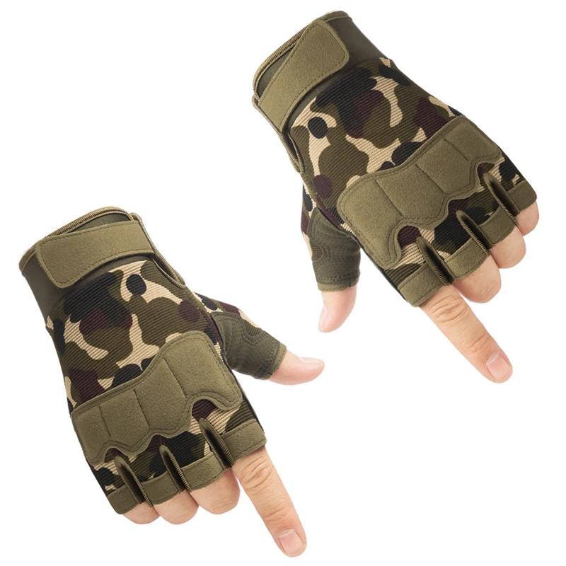 Luvas sem dedos do tiro tático dos homens, antiderrapante, ao ar livre, camuflagem, caça, esportes, paintball, airsoft, bicicleta - Image 1