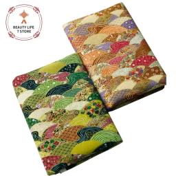 Tecidos africanos estampados para hanfu, material artesanal hanfu, tecido 100% algodão para vestido, quimono japonês bronzizado, pano DIY, 145x50cm - Image 5