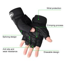 Luvas Esportivas de Meio Dedo para Fitness, Proteção para as Mãos, Antiderrapante, Respirável, Ciclismo, Ao Ar Livre, Caça, Escalada, M, L, XL - Image 2