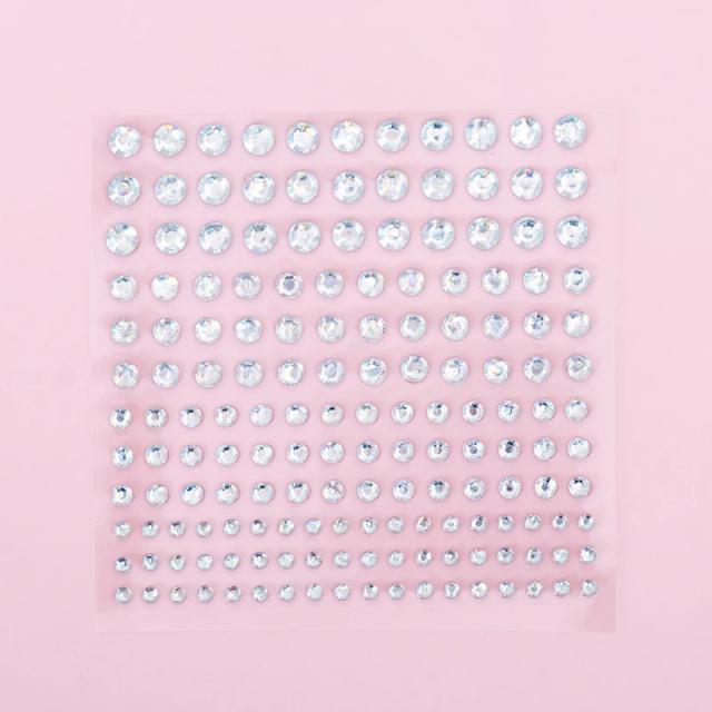 Adesivos de Strass Autoadesivos com 165 Peças para Artesanato Decorativo e DIY - Jóias de Cristal para Rosto e Corpo, Tamanho 34x56mm