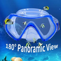 Óculos de natação para crianças Máscara de mergulho profissional de vidro temperado antiembaçante Máscaras de snorkel para natação com protetor nasal - Image 3