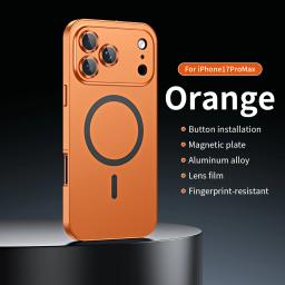 Moldura de metal caso de telefone para iphone 17 12 14 15 16 13 pro max 16 15 plus 17 ar luxo alumínio magnético pc painel traseiro capa do telefone - Image 5