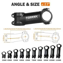 Toseek haste de bicicleta de 7 graus 28.6mm 31.8mm mtb mesa de bicicleta de estrada 35-110mm potência negativa leve haste de mountain bike - Image 4