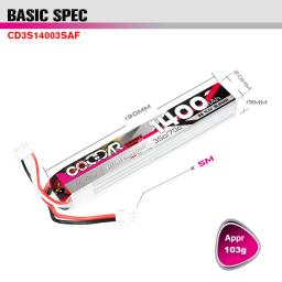 CODDAR Water Gun Lipo Battery 1000mAh 1400mAh 35C 3S 11.1V Com T Plug Tamiya SM Conector RC Peças Para Pistola de Ar Brinquedos Elétricos - Image 3