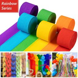 6 rolos de papel crepe streamers fontes de festa para festa de aniversário chá de bebê arco-íris diy natal dia das bruxas decoração de casamento - Image 1