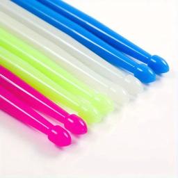 Baquetas de Nylon Luminosas, Ponta Clássica Waterdrop, Neon Colorido, Bastões De Tambor Brilhantes, Ideal Para Iniciantes, Artistas De Palco, 5A, 1 Par - Image 6
