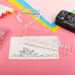 Limpar Stamping Ferramentas Conjunto com Linhas de Grade, Acrílico Stamp Block, DIY Scrapbooking Artesanato, Fazer Cartão, tamanhos sortidos, 7 PCs, 8mm - Image 6