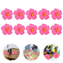 Flores Tropicais Artificiais para Fazer Cabelo, Hibiscus, Luau, Coroa, Festa da Videira, Havaiano, 10Pcs - Image 5