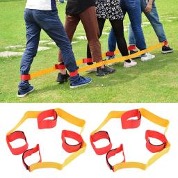 Jogos de grupo ao ar livre para crianças e adultos 5/4/3 pernas faixa de corrida passos gigantes equipe construção relé corridas campo dia atividades - Image 1