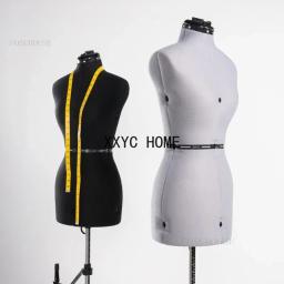 Manequim feminino para roupas de design personalizado, capa de pano ajustável, suporte de vestido, base de metal - Image 3