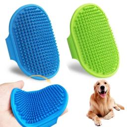 Escova de banho para animais de estimação, silicone, massagem para esfregar cães, remover pêlos flutuantes, luvas de banho para limpeza de gatos, suprimentos para lavagem de animais de estimação - Image 1