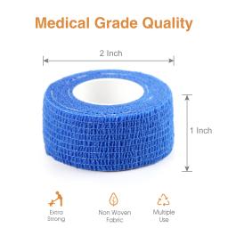 8 rolos de 2.5cm envoltório veterinario, bandagem coesiva em massa, envoltório autoadesivo, fita veterinária não tecida, primeiros socorros para cães, gatos, cavalos, pássaros, animais - Image 2
