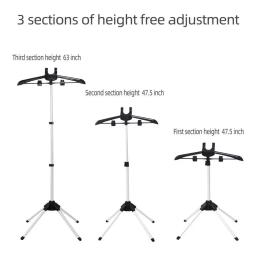 Roupas ajustáveis Steamer Stand Rack, Telescópico Vertical Tecido Pendurado Ironing Stand, Suporte de engomar portátil, 160cm - Image 5