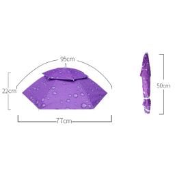 Portátil Dobrável Pesca Sunshade Headwear Chapéu Guarda-chuva Dupla Camada Proteção UV Sunscreen Umbrella Caps Outdoor Parasol - Image 6