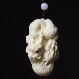 White Dragon Play Pearl Mascot Decoração, Estatueta pequena, Resina Arte Escultura, Home Lucky Pendant, Figurinhas do dragão - Image 2