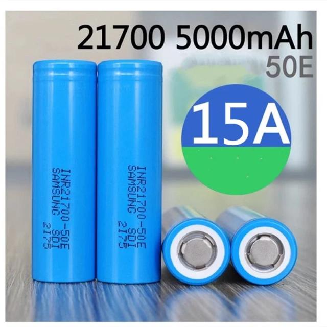 Original brandnew INR21700-50E 50G 50S 5000mA de alta potência 15A baixa resistência interna bateria de lítio para carregar lanterna