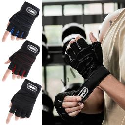 1 par de luvas de treino de ginásio de levantamento de peso com suporte de envoltório de pulso proteção da palma treinamento de levantamento de peso fitness exercício pull ups - Image 2