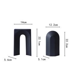 Artesanato geométrico criativo de cerâmica, arco semicircular, estatuetas decorativas em preto e branco, acessórios de decoração para casa - Image 5