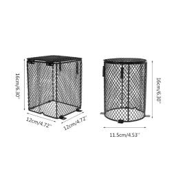 protetor lâmpada calor para répteis com 4 parafusos para lâmpadas aquecimento anfíbios capa anti-queimadura - Image 6