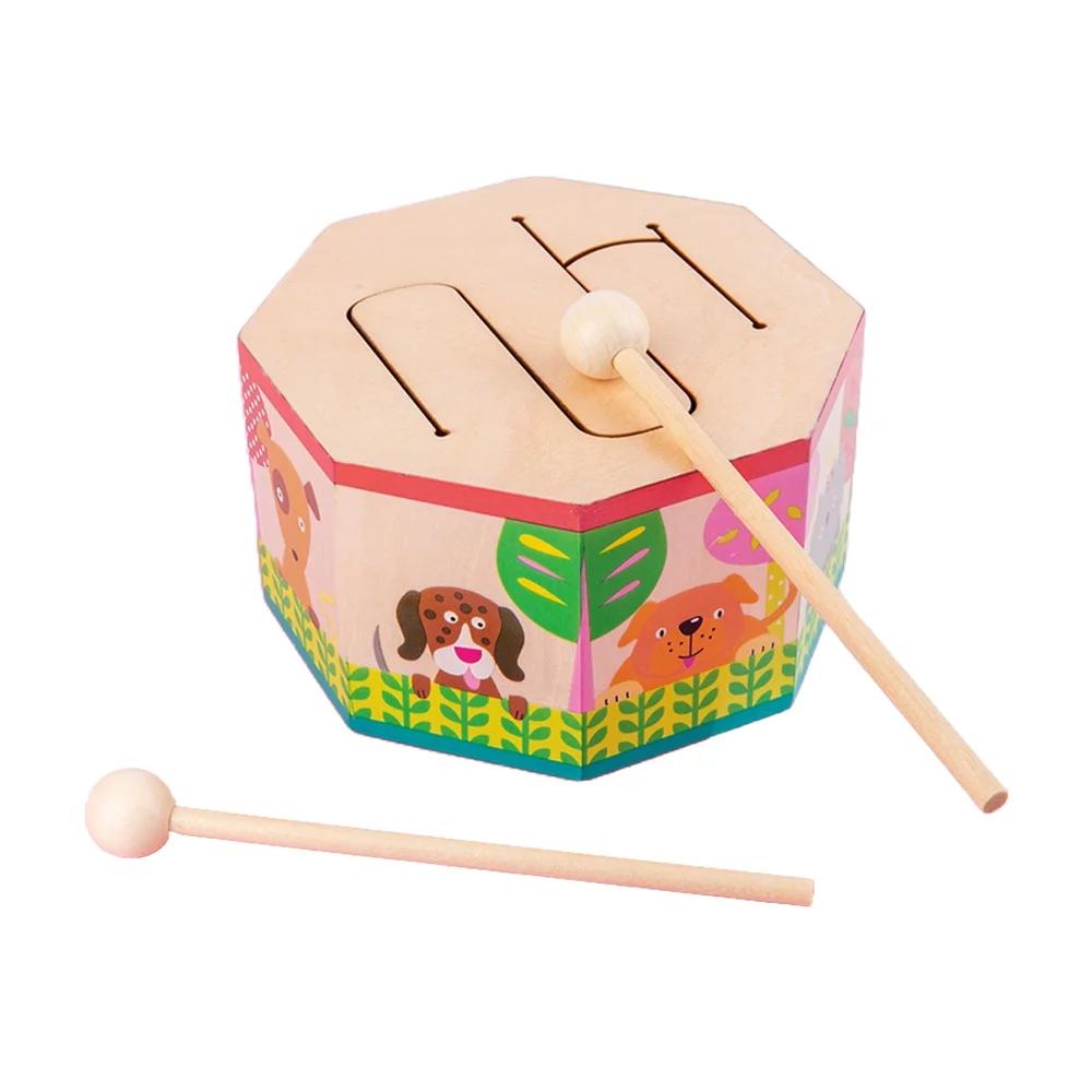 Desenhos animados de madeira tambor octogonal, alto médio baixo tambor, mão tambores, E-Beginner percussão ritmo instrumento, 3 Tom - Image 1
