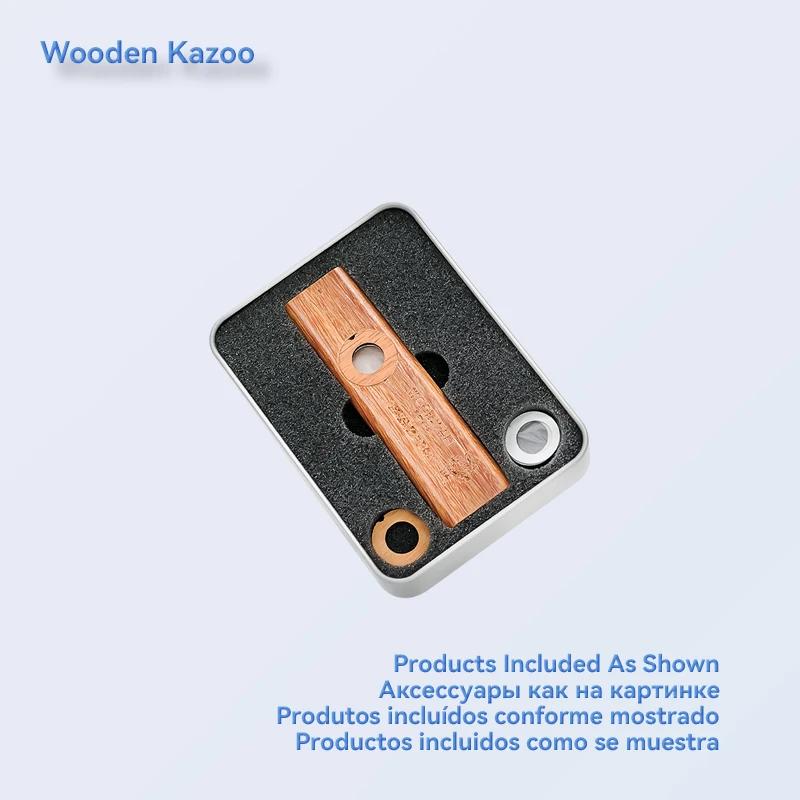 Kazoo de madeira orff instrumentos ukulele guitarra parceiro woodman gaita de madeira com caixa de metal kazoo para adultos crianças kazoo - Image 1