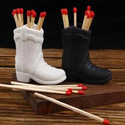 Suporte cerâmico do fósforo com o atacante, boot do vaqueiro em forma, caixa do fósforo, estilo boho, jarra do fósforo, suporte criativo, lareira, decoração home - Image 3