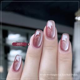 White Moonlight-Ceramic Cat Eye Nail Polish Gel, Crystal Naked Color, UV LED Gel, Semi Permanente, Manicure Art Vernizes - Image 4