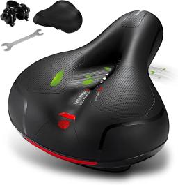 Almofada do assento de bicicleta confortável Bola absorvente de choque duplo Espuma de memória impermeável Almofada do assento de bicicleta larga - Image 1