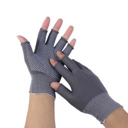 Antiderrapante luvas de pesca primavera verão gelo fresco respirável protetor solar antiderrapante aberto/metade dedos ciclismo esporte luvas - Image 5
