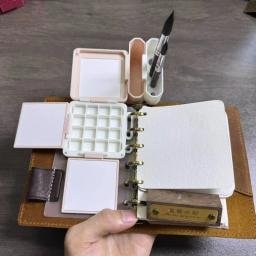 Paleta de cores cerâmica para aquarela, Impresso 3D, Caixa 4 vezes, Pintura de Viagem, Esboço ao ar livre, Ferramenta de armazenamento de pigmentos, 9 Grid, 16 Grid - Image 1