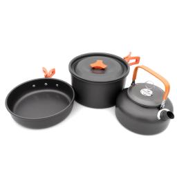 Conjunto De Panelas De Acampamento Dobráveis Utensílios Portáteis Duro Alumina Economizar Espaço Resistência Ao Calor Camping Chaleira para 2-3 Pessoas Piquenique - Image 3