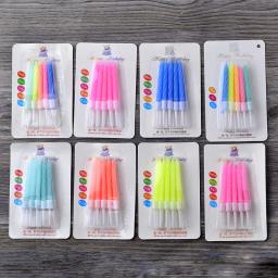 Tópico Cor Velas De Aniversário Com Suporte, Bolo De Vela, Fontes Do Partido Do Evento, Decoração Do Casamento, 10Pcs por Conjunto - Image 6