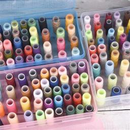 Caixa de Linhas De Costura Transparente Estojo De Armazenamento De Bobinas Organizador De Carretel De Agulha Acessórios Domésticos DIY 42 Eixos 1Pc - Image 3
