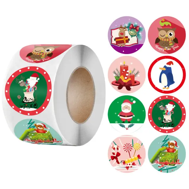 Etiquetas Adesivas de Natal: Pacote com 50-500 Peças para Presentes, DIY e Decoração de Papelaria