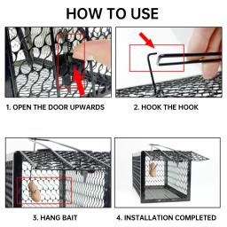 Live Humane Cage Trap para Esquilo, Mouse, Rato, Ratos, Pout, Implementar Rato, Ratoeira de Bloqueio Auto Reutilizável, Interior e Exterior - Image 6