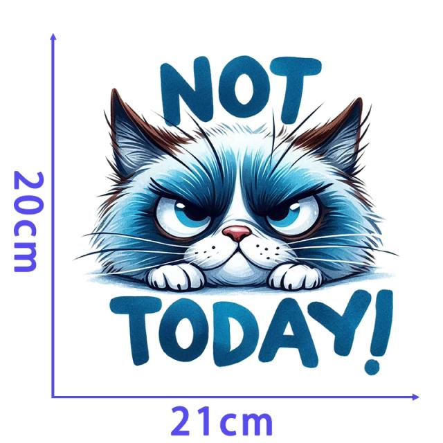 Impressão de Transferência de Calor Aquarela para Roupas Infantis com Gatos Divertidos - Transferências DTF Prontas para Pressão com Ferros Especiais