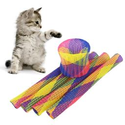 Dobrável Multi-Color Cat Bouncing Toy Stick, gatinho brinquedos interativos, Pet Supplies, Folding Spring Shape, 10 pcs - Image 6