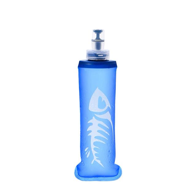 Garrafa Dobrável de Água TPU Azul para Escalada, Caminhada, Ciclismo e Corrida - Portátil 250ml e 500ml