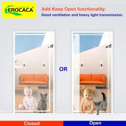 EROCACA-Porta de Tela com Zíper Bilateral, Heavy Duty, Impedir Cães, Gatos, Gatos, Correndo, Casa, Quarto, Sala de Estar, Tela - Image 4