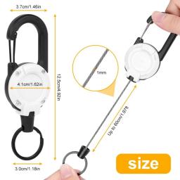 Suporte de crachá retrátil ID, resistente, clipes de carretel, chaveiro, branco, 4pcs - Image 6
